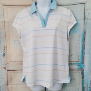 FootJoy Striped Polo Collar Top